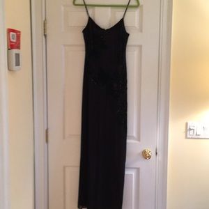 Beaded silk and tulle evening dree